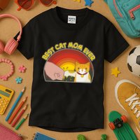 Retro Best Cat Mom Ever Kids T-Shirt
