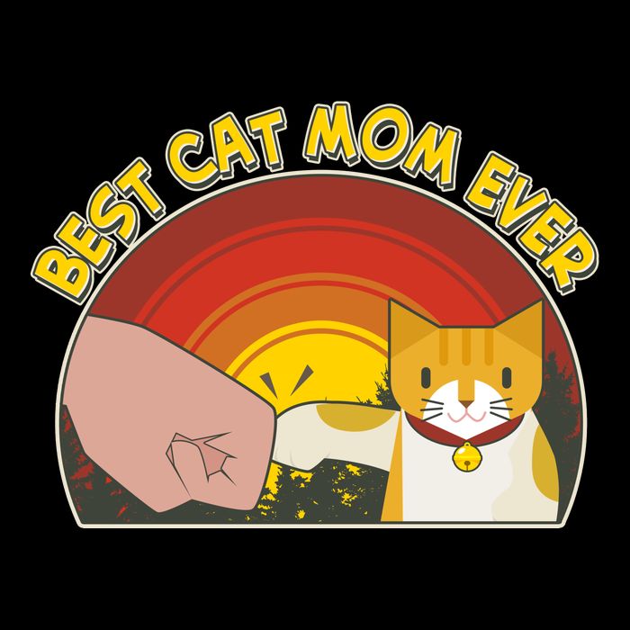 Retro Best Cat Mom Ever Kids T-Shirt