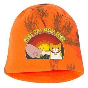 Retro Best Cat Mom Ever Kati - Camo Knit Beanie