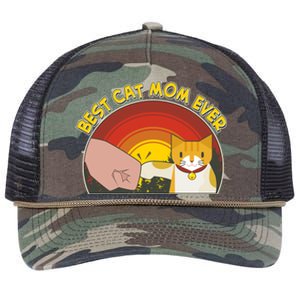 Retro Best Cat Mom Ever Retro Rope Trucker Hat Cap