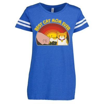 Retro Best Cat Mom Ever Enza Ladies Jersey Football T-Shirt