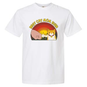 Retro Best Cat Mom Ever Garment-Dyed Heavyweight T-Shirt