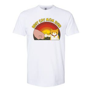 Retro Best Cat Mom Ever Softstyle CVC T-Shirt