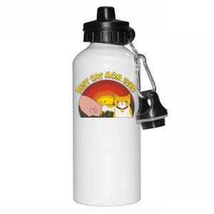 Retro Best Cat Mom Ever Aluminum Water Bottle