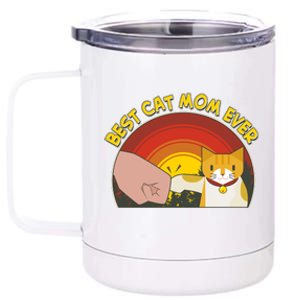 Retro Best Cat Mom Ever 12 oz Stainless Steel Tumbler Cup