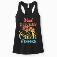 Reel Bitches Catch Fishes Funny Retro Fishing Womens Tank Top