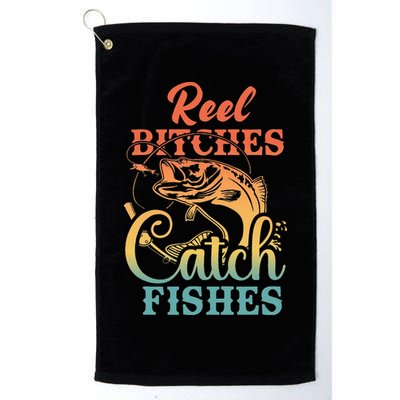Reel Bitches Catch Fishes Funny Retro Fishing Golf Towel