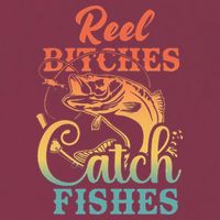 Reel Bitches Catch Fishes Funny Retro Fishing 16oz Travel Tumbler