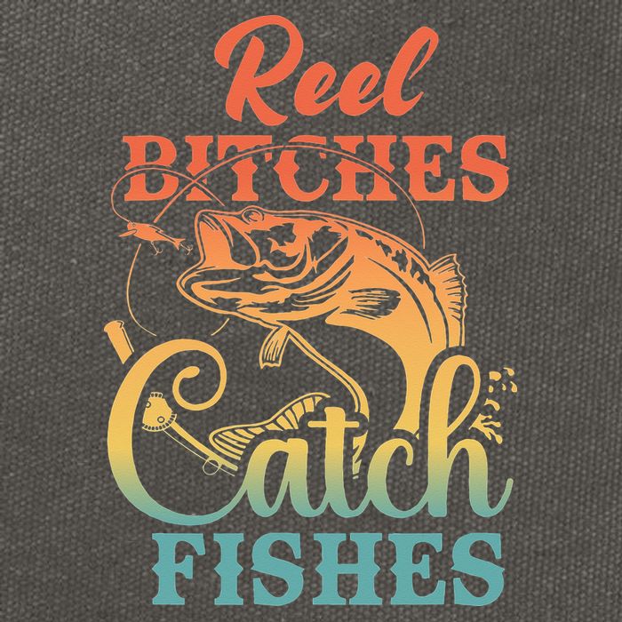 Reel Bitches Catch Fishes Funny Retro Fishing Cotton Canvas Backpack