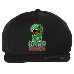 Rawr Brains Cute Zombie Dinosaur Halloween Costume Gift Meaningful Gift Wool Snapback Cap