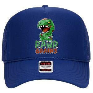 Rawr Brains Cute Zombie Dinosaur Halloween Costume Gift Meaningful Gift High Crown Mesh Back Trucker Hat