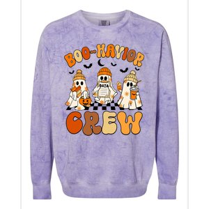 Retro Boohavior Crew Behavior Analyst Halloween Aba Rbt Colorblast Crewneck Sweatshirt