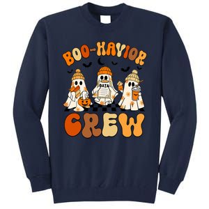 Retro Boohavior Crew Behavior Analyst Halloween Aba Rbt Tall Sweatshirt