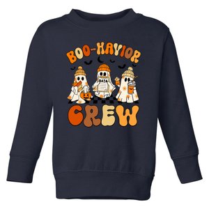 Retro Boohavior Crew Behavior Analyst Halloween Aba Rbt Toddler Sweatshirt