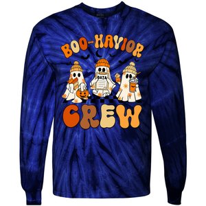 Retro Boohavior Crew Behavior Analyst Halloween Aba Rbt Tie-Dye Long Sleeve Shirt