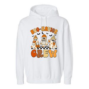 Retro Boohavior Crew Behavior Analyst Halloween Aba Rbt Garment-Dyed Fleece Hoodie