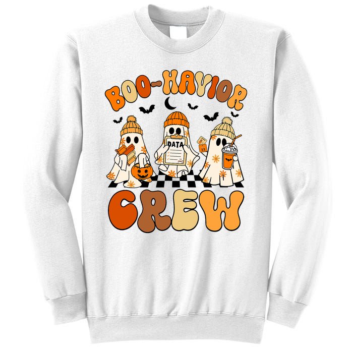 Retro Boohavior Crew Behavior Analyst Halloween Aba Rbt Sweatshirt