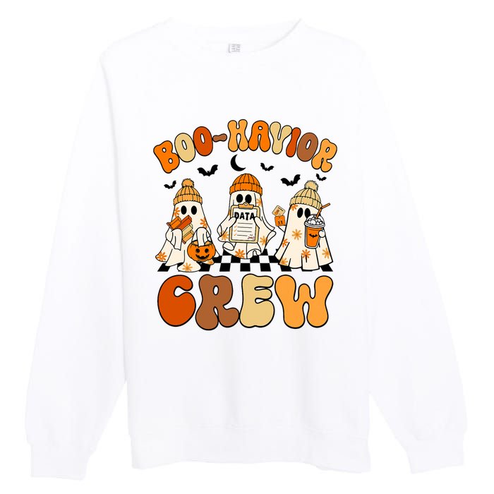 Retro Boohavior Crew Behavior Analyst Halloween Aba Rbt Premium Crewneck Sweatshirt