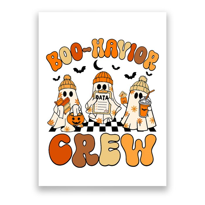 Retro Boohavior Crew Behavior Analyst Halloween Aba Rbt Poster