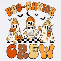 Retro Boohavior Crew Behavior Analyst Halloween Aba Rbt Poster