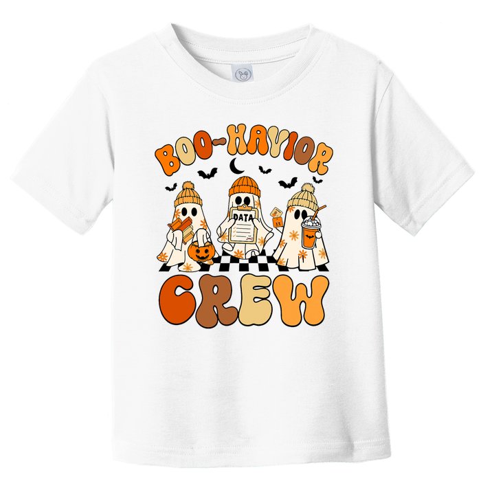 Retro Boohavior Crew Behavior Analyst Halloween Aba Rbt Toddler T-Shirt