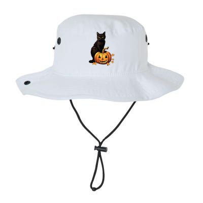 Retro Black Cat Halloween Pumpkin Costume Legacy Cool Fit Booney Bucket Hat