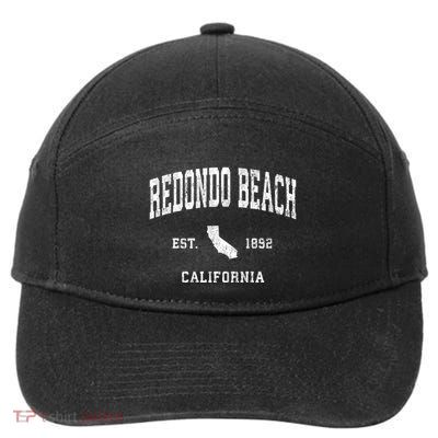 Redondo Beach California Ca Vintage Athletic Sports 7-Panel Snapback Hat
