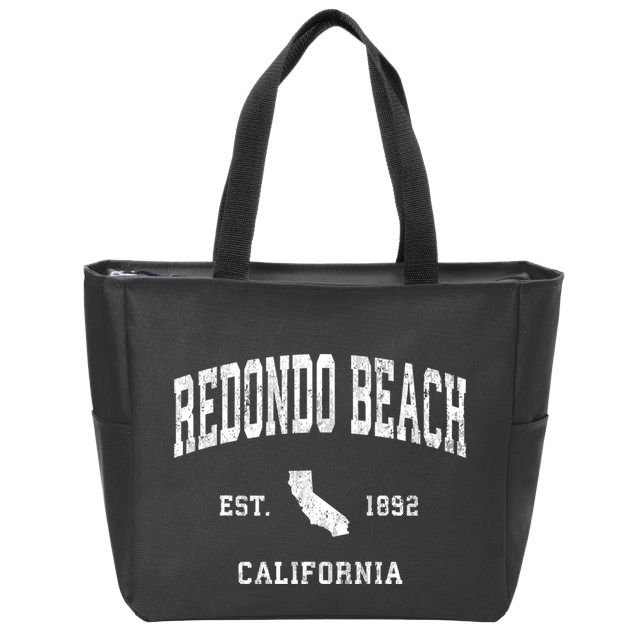 Redondo Beach California Ca Vintage Athletic Sports Zip Tote Bag