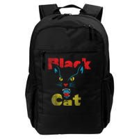 Retro Black Cat Retro Fireworks Vintage Halloween 70s Daily Commute Backpack