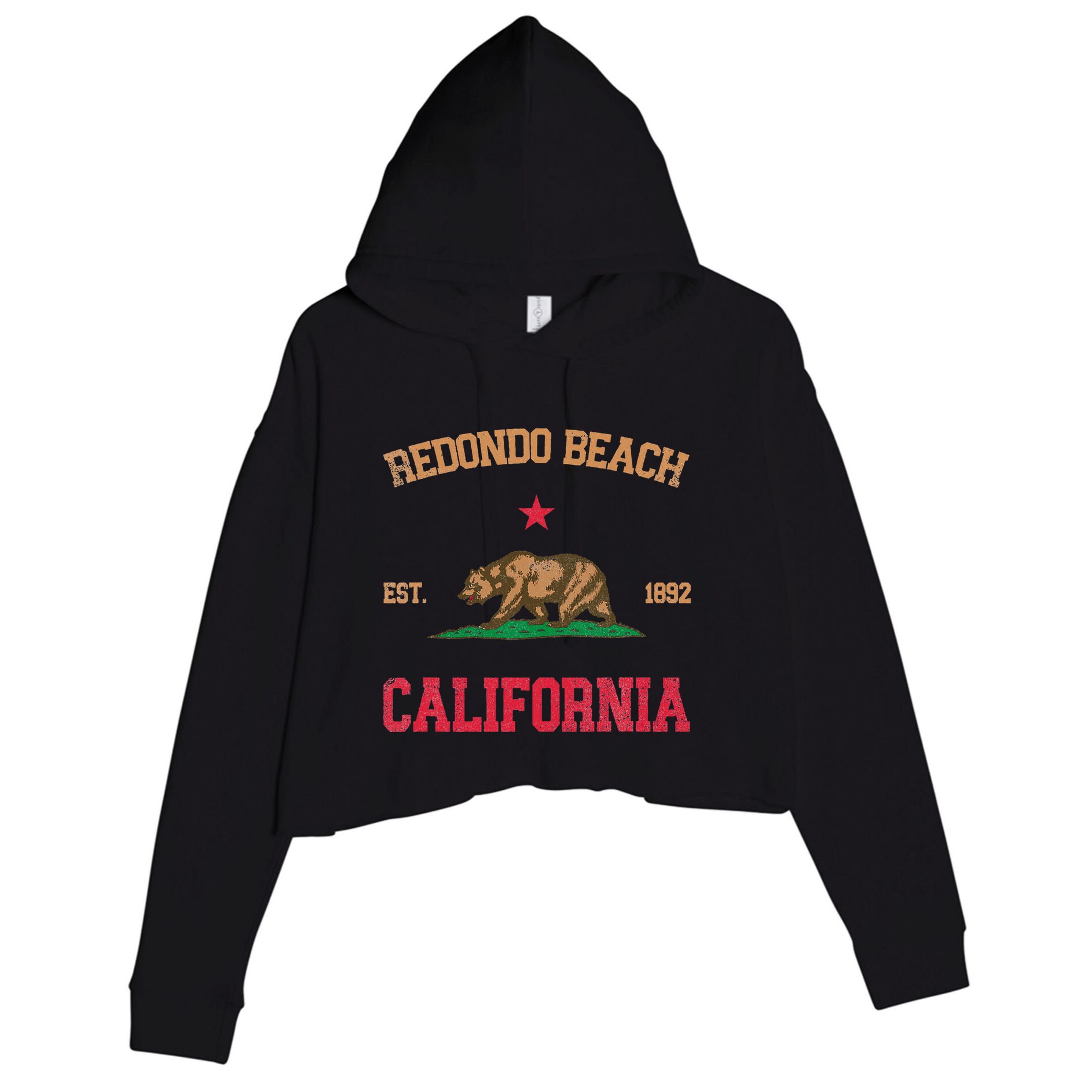 Redondo Beach California Crop Fleece Hoodie