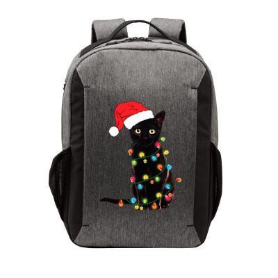 Retro Black Cat Christmas Light Funny Cat Vector Backpack