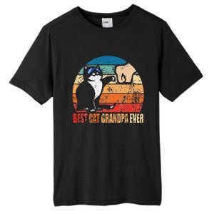 Retro Best Cat Grandpa Ever Funny Fist Bump Granddad Gift Tall Fusion ChromaSoft Performance T-Shirt