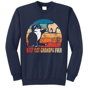 Retro Best Cat Grandpa Ever Funny Fist Bump Granddad Gift Sweatshirt