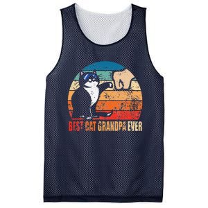 Retro Best Cat Grandpa Ever Funny Fist Bump Granddad Gift Mesh Reversible Basketball Jersey Tank