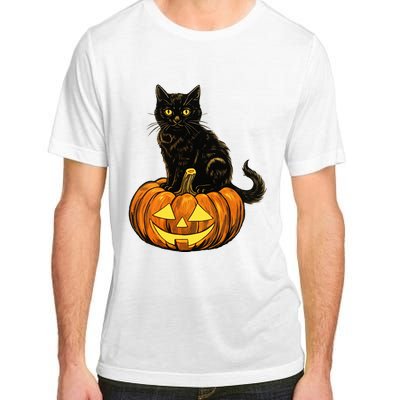 Retro Black Cat Halloween Pumpkin Costume Adult ChromaSoft Performance T-Shirt