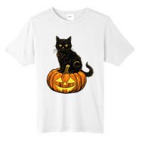 Retro Black Cat Halloween Pumpkin Costume Tall Fusion ChromaSoft Performance T-Shirt