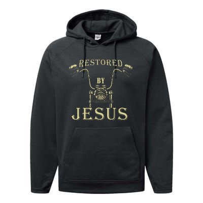 Restored By Christ – Christian Motorcycle Gospel Faith Performance Fleece Hoodie