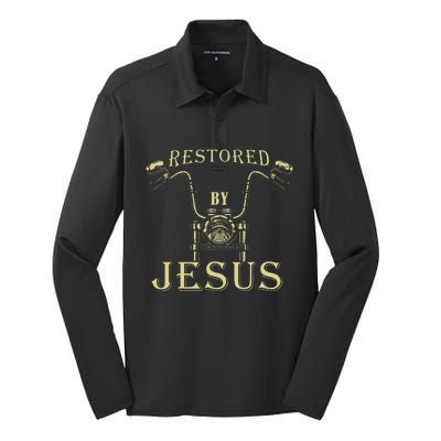 Restored By Christ – Christian Motorcycle Gospel Faith Silk Touch Performance Long Sleeve Polo