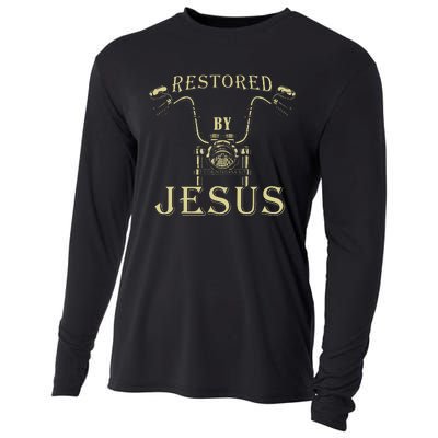 Restored By Christ – Christian Motorcycle Gospel Faith Cooling Performance Long Sleeve Crew