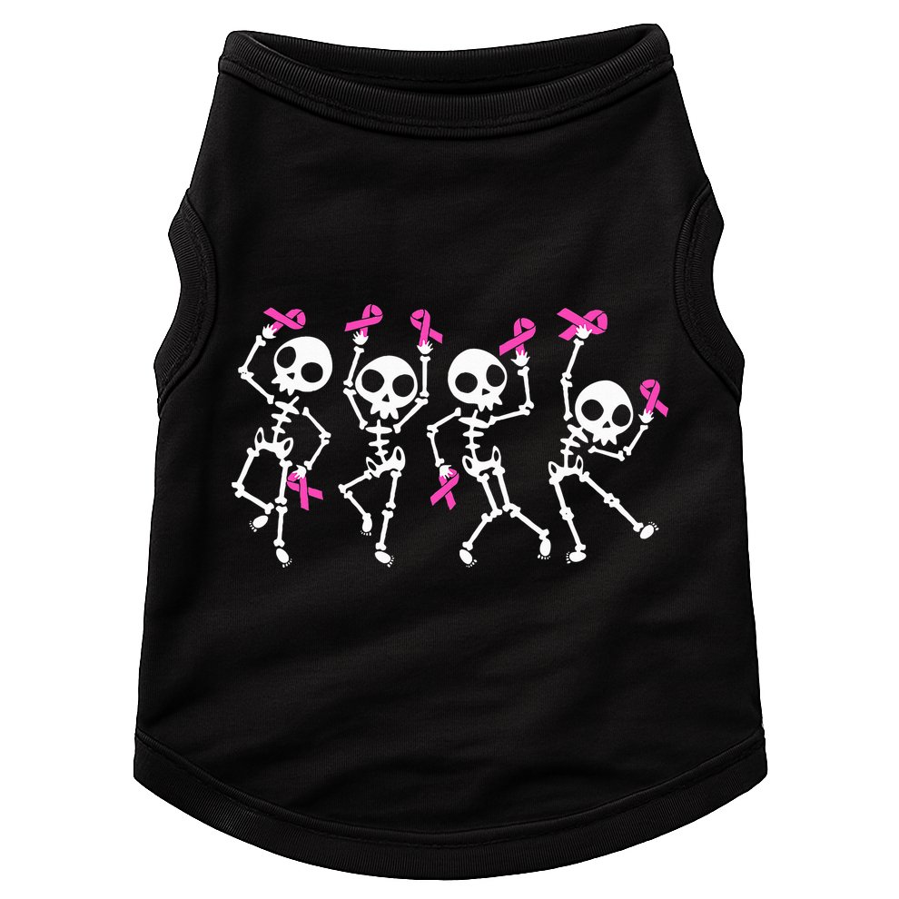 Ribbon Breast Cancer Awareness Skeleton Doggie Tank