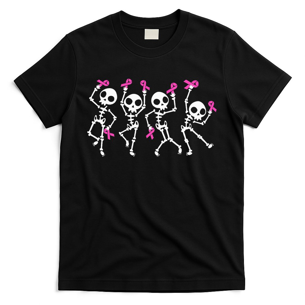 Ribbon Breast Cancer Awareness Skeleton T-Shirt