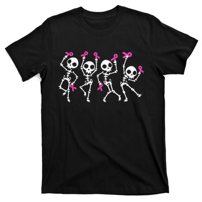 Ribbon Breast Cancer Awareness Skeleton T-Shirt