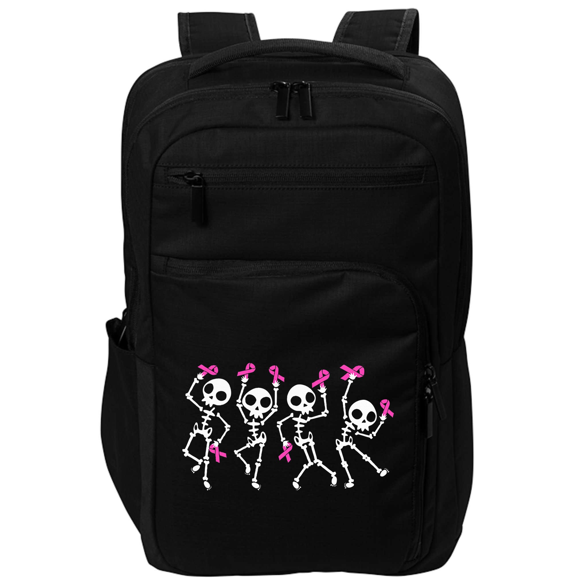 Ribbon Breast Cancer Awareness Skeleton Impact Tech Backpack