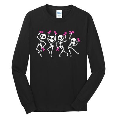 Ribbon Breast Cancer Awareness Skeleton Tall Long Sleeve T-Shirt