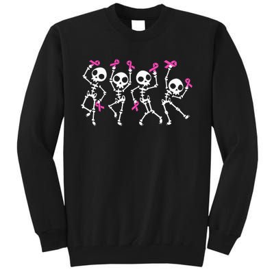 Ribbon Breast Cancer Awareness Skeleton Tall Sweatshirt