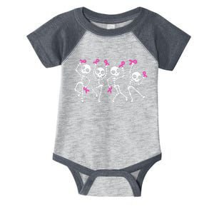 Ribbon Breast Cancer Awareness Skeleton Infant Baby Jersey Bodysuit