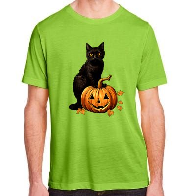 Retro Black Cat Halloween Pumpkin Costume For Thankgiving Gift Adult ChromaSoft Performance T-Shirt