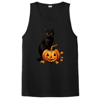 Retro Black Cat Halloween Pumpkin Costume For Thankgiving Gift PosiCharge Competitor Tank