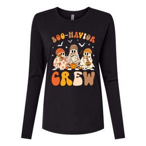 Retro Boohavior Crew Behavior Analyst Halloween Aba Rbt Gift Womens Cotton Relaxed Long Sleeve T-Shirt