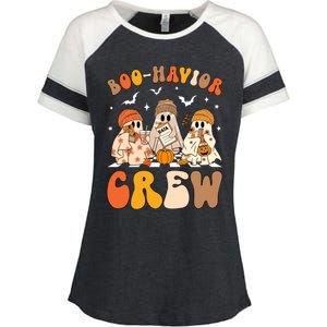 Retro Boohavior Crew Behavior Analyst Halloween Aba Rbt Gift Enza Ladies Jersey Colorblock Tee